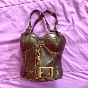 Leather corset purse
